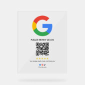 Business Google Review Tabletop Sign l QR Code Acryl Bord (Voorkant)