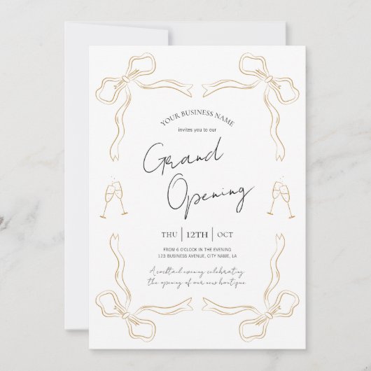Business Grand Opening Hand getekend Uniek Modern Kaart (Voorkant)