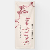Business Grand Opening Modern Ribbon Welkom Spandoek (Verticaal)