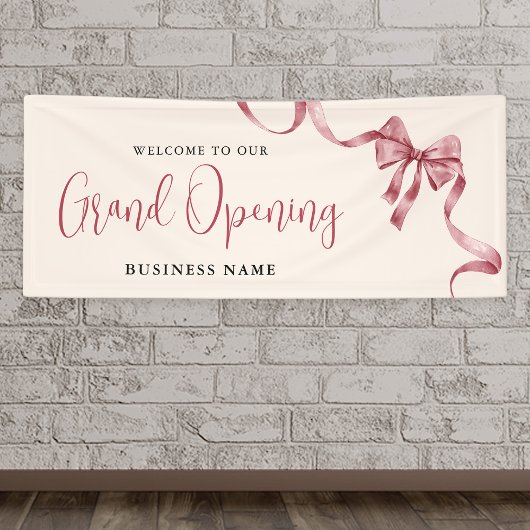 Business Grand Opening Modern Ribbon Welkom Spandoek