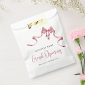 Business Grand Opening Modern rood lint Bedankzakje (Gezegeld)