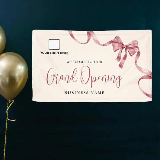 Business Grand Opening Ribbon Logo Welkom Banner