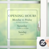 Business Green Opening Hours Sign | Window Cling Raamsticker (Huis)