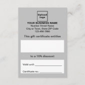 Business Grey Cadeaubon Informatiekaartje (Voorkant)