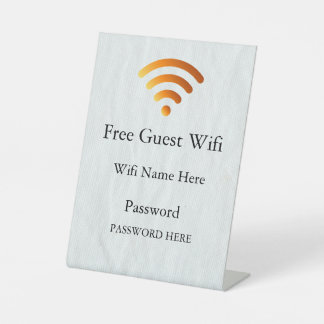Business Guest Wifi Password and Network Reclamebord Met Voetstuk