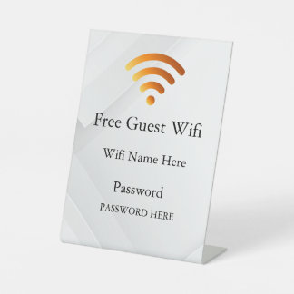 Business Guest Wifi Password and Network Reclamebord Met Voetstuk