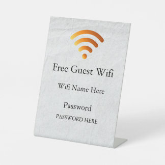 Business Guest Wifi Password and Network Reclamebord Met Voetstuk