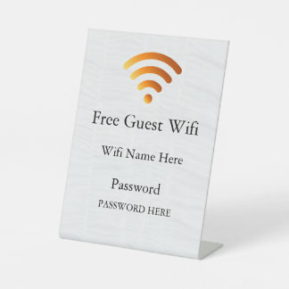 Business Guest Wifi Password and Network Reclamebord Met Voetstuk