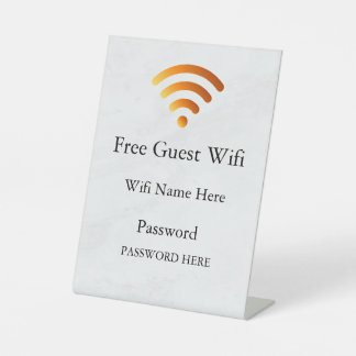 Business Guest Wifi Password and Network Reclamebord Met Voetstuk