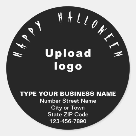 Business Halloween Black Round Sticker (Voorkant)