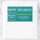 Business Halloween Blauwgroen Rectangle Sticker (Tas)