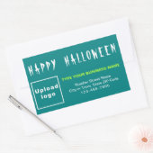 Business Halloween Blauwgroen Rectangle Sticker (Envelop)