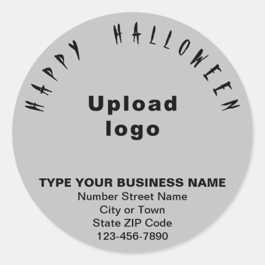 Business Halloween Grey Round Sticker (Voorkant)