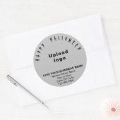 Business Halloween Grey Round Sticker (Envelop)