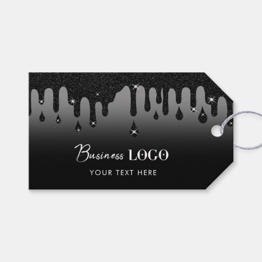 Business Hang Label Kleding Swing Label Zwart Glit Cadeaulabel (Voorkant (Horizontaal))