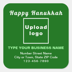 Business Hanukkah Green Square Sticker