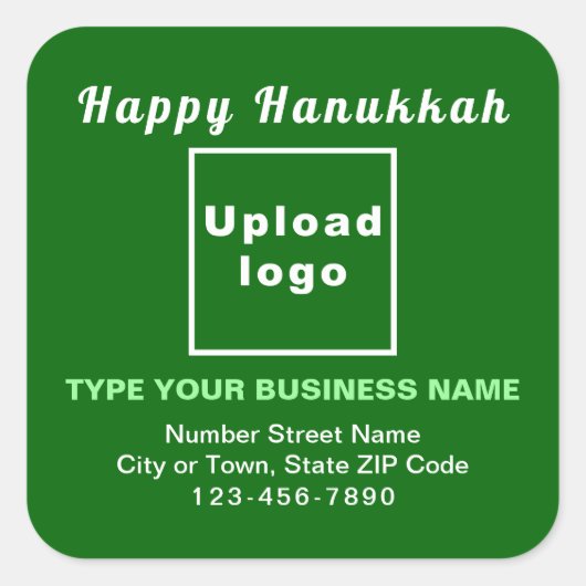 Business Hanukkah Green Square Sticker (Voorkant)