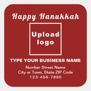 Business Hanukkah Red Square Sticker
