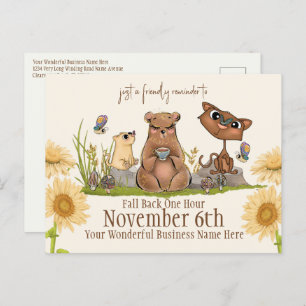 Business Herfst Back Time Change Herinder Briefkaa Briefkaart