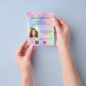 Business holographic qr code instagram flyer (Hand)