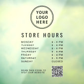 Business Hours Logo Create Your QR Code Raamsticker (Vel 3)