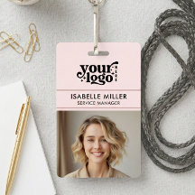 Business ID Card QR Modern Large Photo Employee