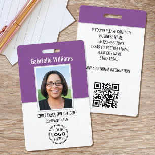 Business ID Fotobeveiliging Moderne Paarse badge