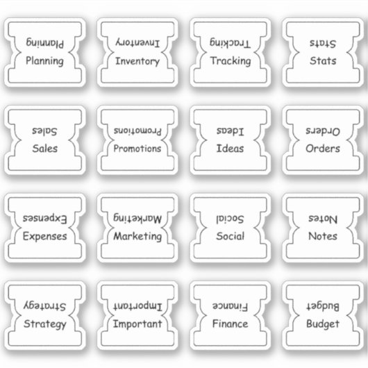 Business Index Tabs Binder Dividers Functional Sticker (Voorkant)