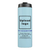 Business Information Light Blue Thermal Tumbler Thermosbeker (Voorkant)