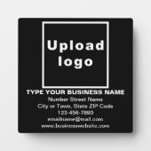 Business Information on Black Square Plaque (Devant)