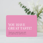 BUSINESS INSERT modern bedankt voor je roze snoep (Staand voorkant)