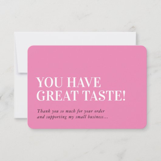 BUSINESS INSERT modern bedankt voor je roze snoep (Voorkant)