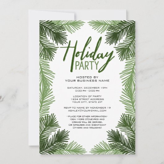 Business Kerstparty Rustic Branch Holiday Kaart (Voorkant)