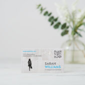 Business Lady | Marmer | QR-code Visitekaartje (Staand voorkant)