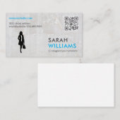 Business Lady | Marmer | QR-code Visitekaartje (Voorkant / Achterkant)