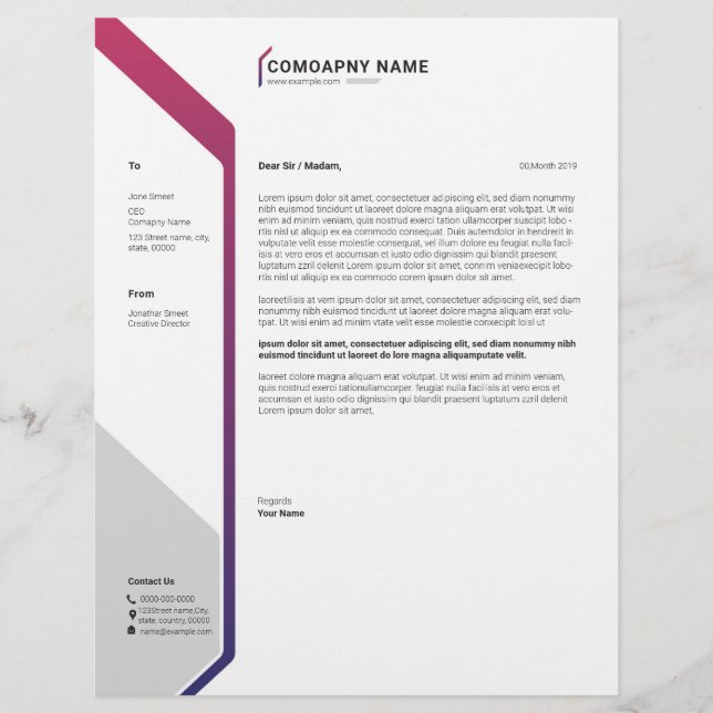 Business Letterhead Briefhoofd (Voorkant)