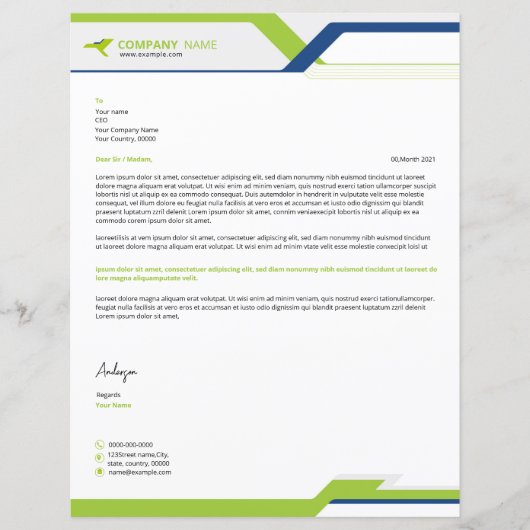 Business Letterhead-Sjabloon (Voorkant)
