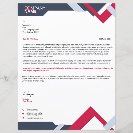 Business Letterhead-Sjabloon (Voorkant)