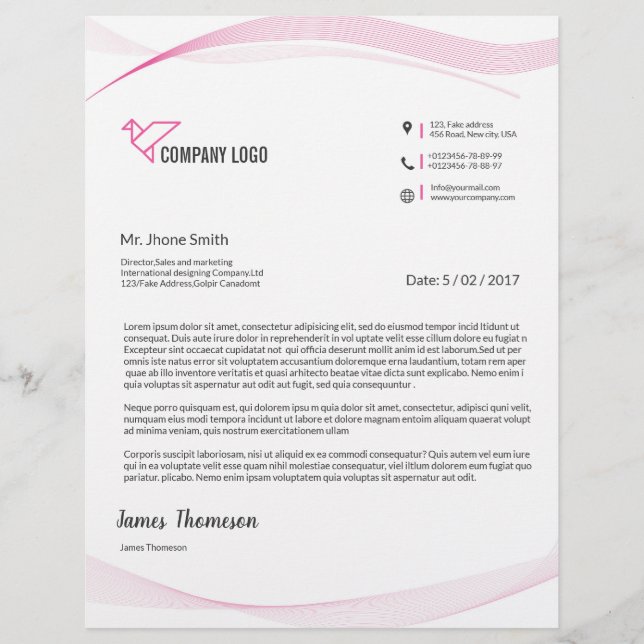 Business Letterhead-Sjabloon Briefhoofd (Voorkant)