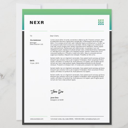 Business Letterhead Template (Voorkant)