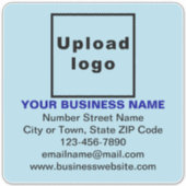 Business Light Blue Large Square Vinyl Sticker (Voorkant)