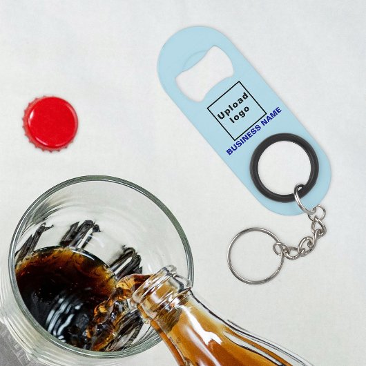 Business Light Blue Sleutelhanger en Bottle Open Mini Flessenopener