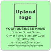 Business Light Green Large Square Vinyl Sticker (Voorkant)