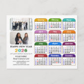 Business Logo 2025 Kalender Modern Zwart Kleurrijk Feestdagenkaart (Voorkant)