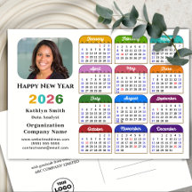 Business Logo 2025 Kalender Modern Zwart Kleurrijk