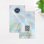 Business Logo and QR Code Earring Display Card Visitekaartje (Bureau)