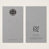 Business Logo and QR Code Earrings Display Card (Devant & derrière)