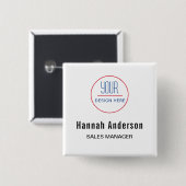 Business Logo Basic Employee Staff Name Badge (Devant & derrière)