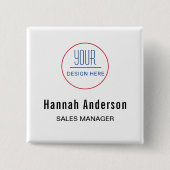 Business Logo Basic Employee Staff Name Badge (Devant)