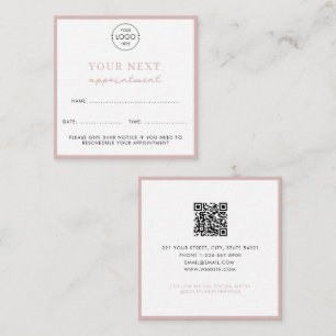Business Logo Beauty Afspraakkaart Blush Pink Vierkante Visitekaartje